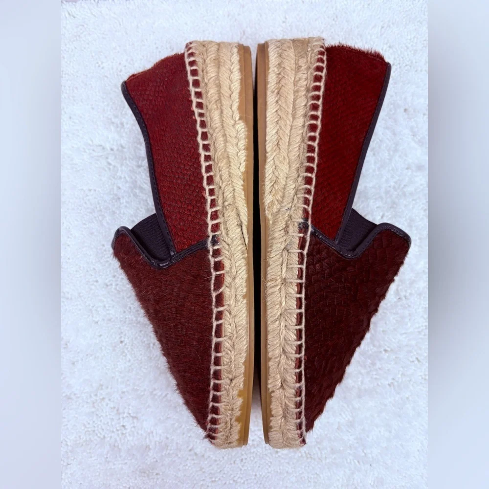 Zara Basic Red Ponyhair Espadrilles Loafers